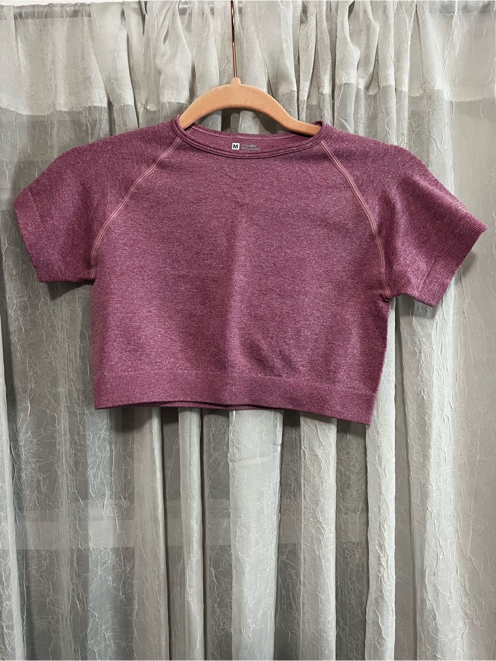 Women's Cropped Short Sleeve Sweatshirt - Mauve